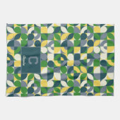 Het Abstracte geometrische monogram van Bauhaus Theedoek (Horizontaal)