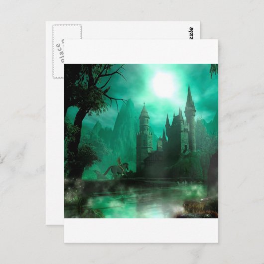 Het abstracte Kasteel van het Maanlicht van de Briefkaart (Voorkant / Achterkant)