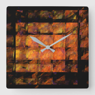 Het Abstracte Kunstplein voor de muur Vierkante Klok