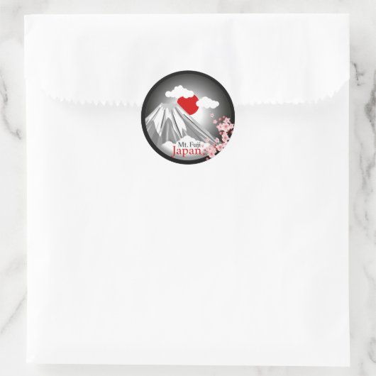 Het Abstracte landschap van Fuji Ronde Sticker (Tas)