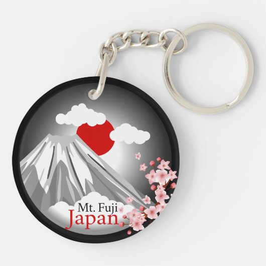 Het Abstracte landschap van Fuji Sleutelhanger (Achterkant)