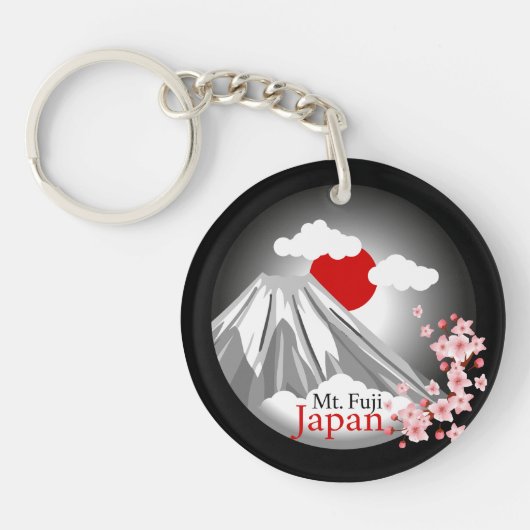 Het Abstracte landschap van Fuji Sleutelhanger (Voorkant)