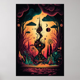 Het Abstracte landschap van het Poster van de Draa