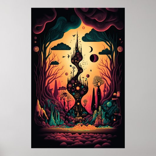 Het Abstracte landschap van het Poster van de Draa (Voorkant)