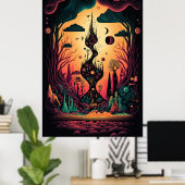 Het Abstracte landschap van het Poster van de Draa (Thuiskantoor)