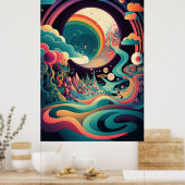 Het Abstracte landschap van het Poster van de Draa (Keuken)