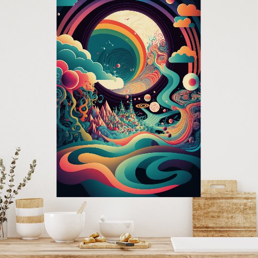 Het Abstracte landschap van het Poster van de Draa (Keuken)