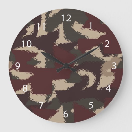Het abstracte Militaire Patroon van de Camouflage Grote Klok (Voorkant)