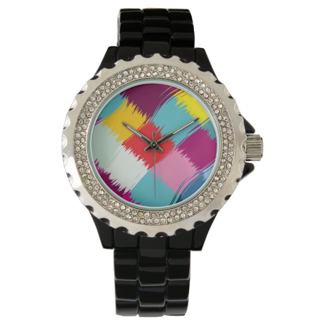 Het abstracte ontwerp van de slagen van de verf horloge (Voorkant)