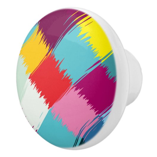 Het abstracte ontwerp van de slagen van de verf keramische knop (Rechts)