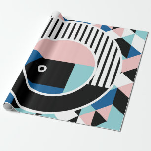 Het abstracte ontwerp van het poster van Memphis. Cadeaupapier