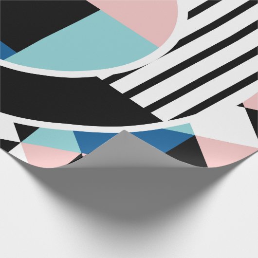 Het abstracte ontwerp van het poster van Memphis. Cadeaupapier (Hoek)