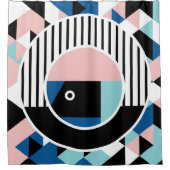 Het abstracte ontwerp van het poster van Memphis.  Douchegordijn (Voorkant)