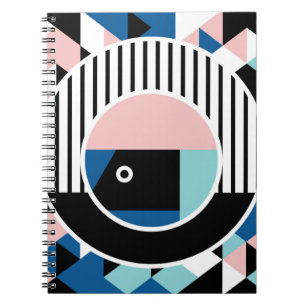 Het abstracte ontwerp van het poster van Memphis. Notitieboek