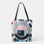 Het abstracte ontwerp van het poster van Memphis. Tote Bag (Achterkant)