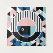 Het abstracte ontwerp van het poster van Memphis. Wandkleed (Voorkant)