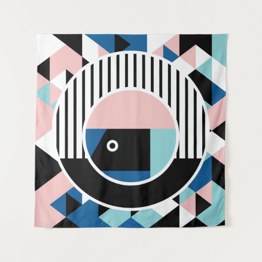 Het abstracte ontwerp van het poster van Memphis.  Wandkleed (Voorkant)