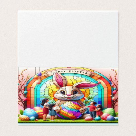 Het Abstracte paashaas vlekkenglas Kaart (Buitenkant ongevouwen)