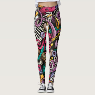 Het abstracte Patroon van de Muziek Leggings