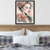 Het Abstracte portret canvas Afdruk (Insitu (Slaapkamer))