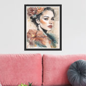 Het Abstracte portret canvas Afdruk (Insitu (Woonkamer))