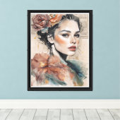 Het Abstracte portret canvas Afdruk (Insitu (Houten vloer))