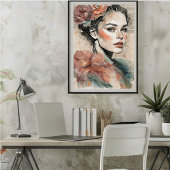 Het Abstracte portret canvas Afdruk