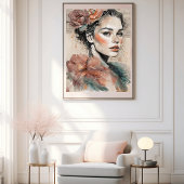 Het Abstracte portret canvas Afdruk