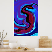 Het Abstracte Poster Rode draak (Keuken)