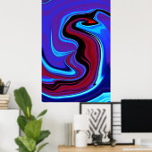 Het Abstracte Poster Rode draak (Thuiskantoor)