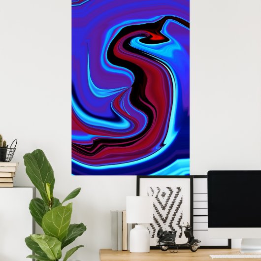 Het Abstracte Poster Rode draak (Thuiskantoor)