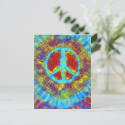 Het abstracte Psychedelische stropdas-Kleurstof Briefkaart (Staand voorkant)