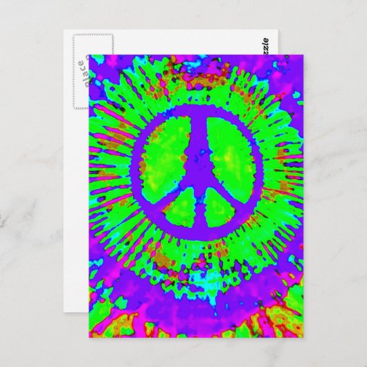 Het abstracte Psychedelische stropdas-Kleurstof Briefkaart (Voorkant / Achterkant)