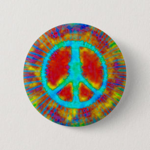 Het abstracte Psychedelische stropdas-Kleurstof Ronde Button 5,7 Cm