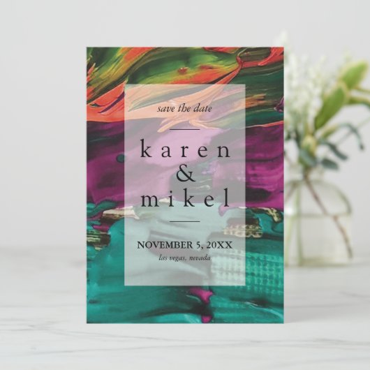 Het abstracte Schilderen Acryl bewaart de Datumuit Kaart (Staand voorkant)