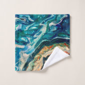 Het abstracte schilderij Ice en Fish Bad Handdoek (Wasdoekje)