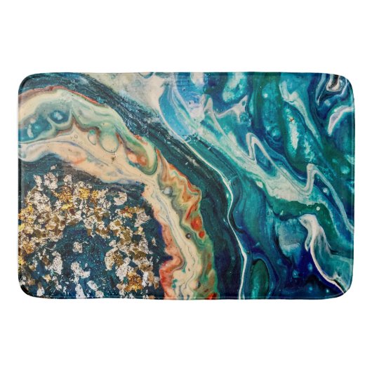 Het abstracte schilderij Ice en Fish Badmat (Voorkant)