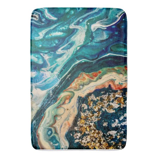 Het abstracte schilderij Ice en Fish Badmat (Voorkant Verticaal)