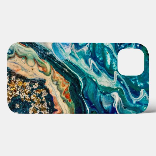 Het abstracte schilderij Ice en Fish Case-Mate iPhone Case (Achterkant (horizontaal))
