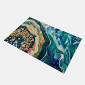 Het abstracte schilderij Ice en Fish Deurmat (Schuin)