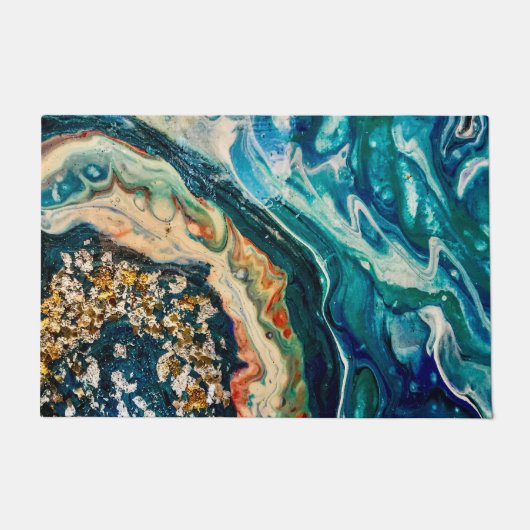 Het abstracte schilderij Ice en Fish Deurmat (Voorkant)