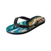 Het abstracte schilderij Ice en Fish Kinder Teenslippers (Schuin)