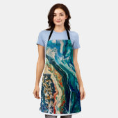 Het abstracte schilderij Ice en Fish Schort (Gedragen)