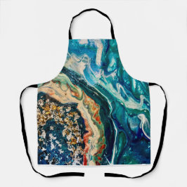 Het abstracte schilderij Ice en Fish Schort