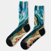 Het abstracte schilderij Ice en Fish Sokken (Links)