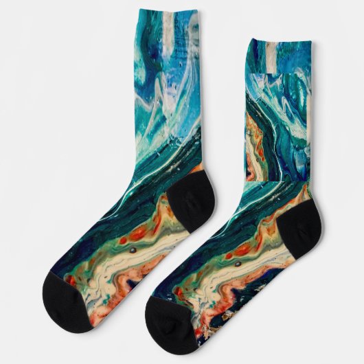 Het abstracte schilderij Ice en Fish Sokken (Links)