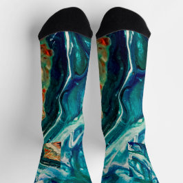 Het abstracte schilderij Ice en Fish Sokken