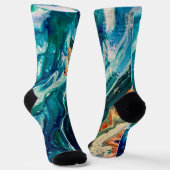 Het abstracte schilderij Ice en Fish Sokken (Gebogen)