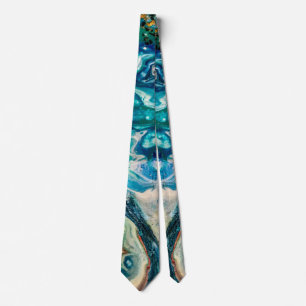 Het abstracte schilderij Ice en Fish Stropdas