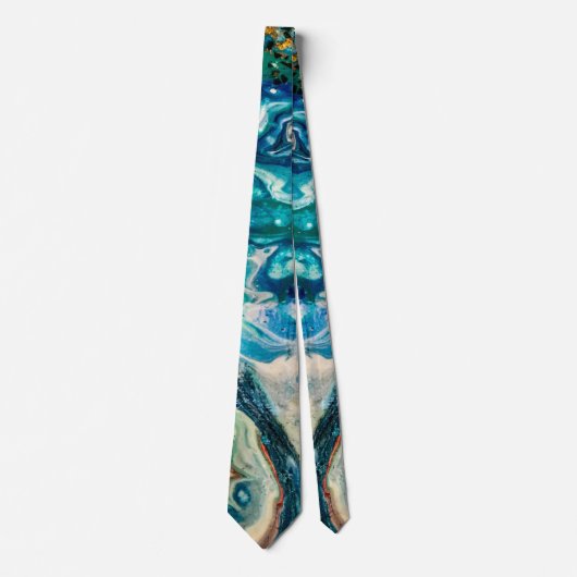 Het abstracte schilderij Ice en Fish Stropdas (Voorkant)